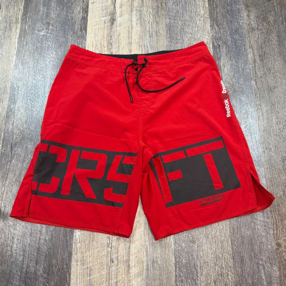 Reebok CrossFit Shorts Mens 34 Red Board Shorts Gym Training 2014